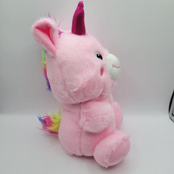 NEW Rainbow Heart Pink Unicorn Stuffed Animal - 12" Plush - Picture 4 of 6